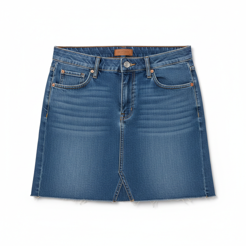 Classic Denim Mini Skirt in medium blue wash